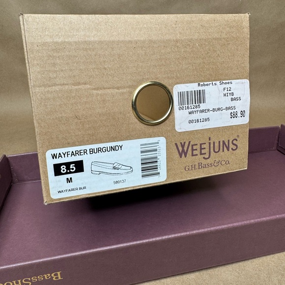 G.H. Bass & Co Weejuns Wayfarer Penny Loafers Women 8.5M Burgundy Leather Soles - Picture 6 of 8